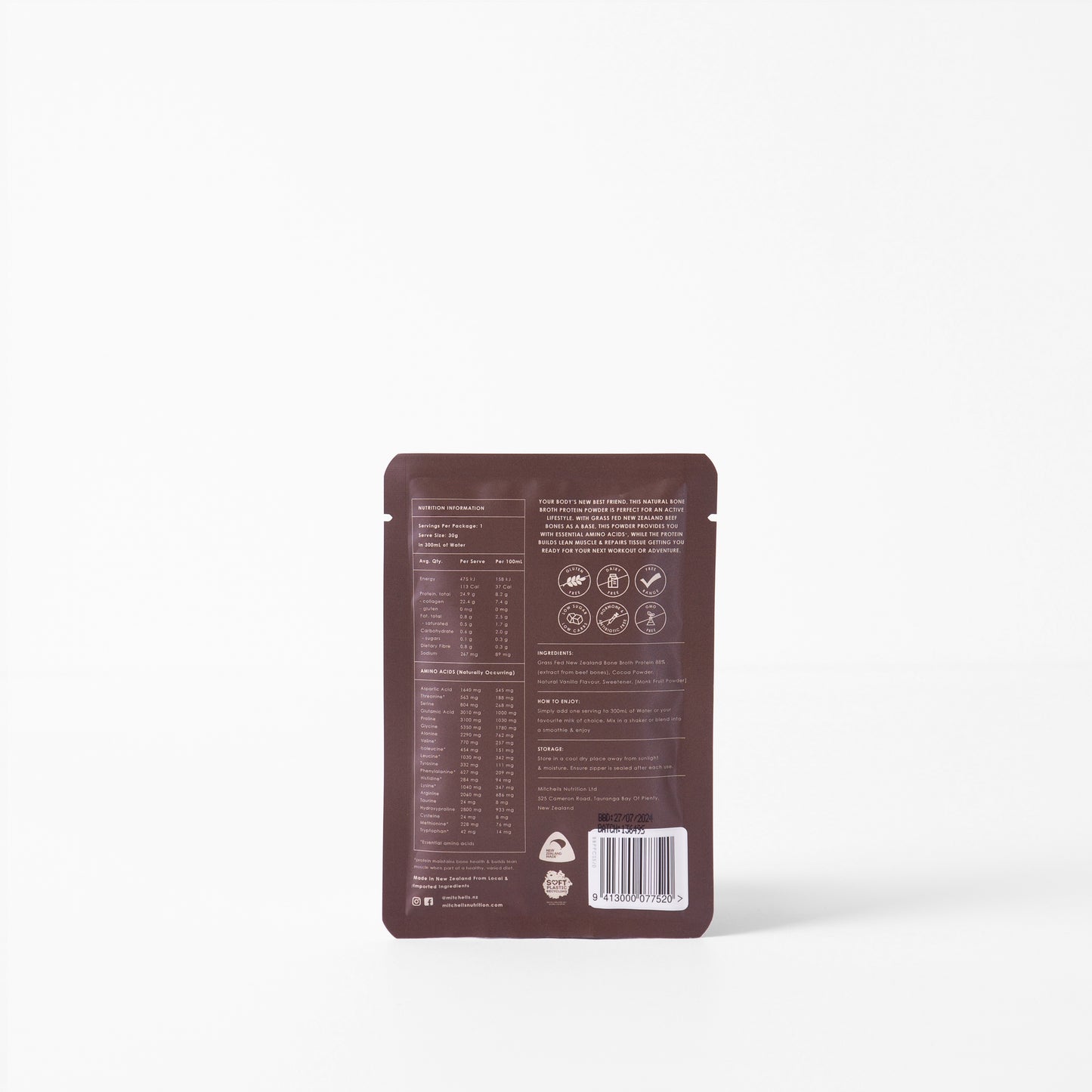 Bone Broth Protein Single Serve Sachet - Chocolate