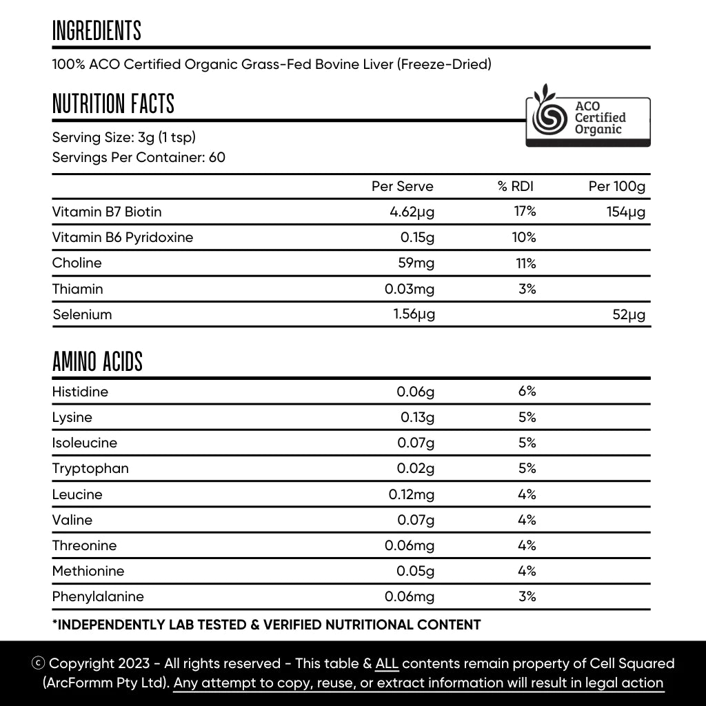 Organic Grass-Fed Beef Liver Powder