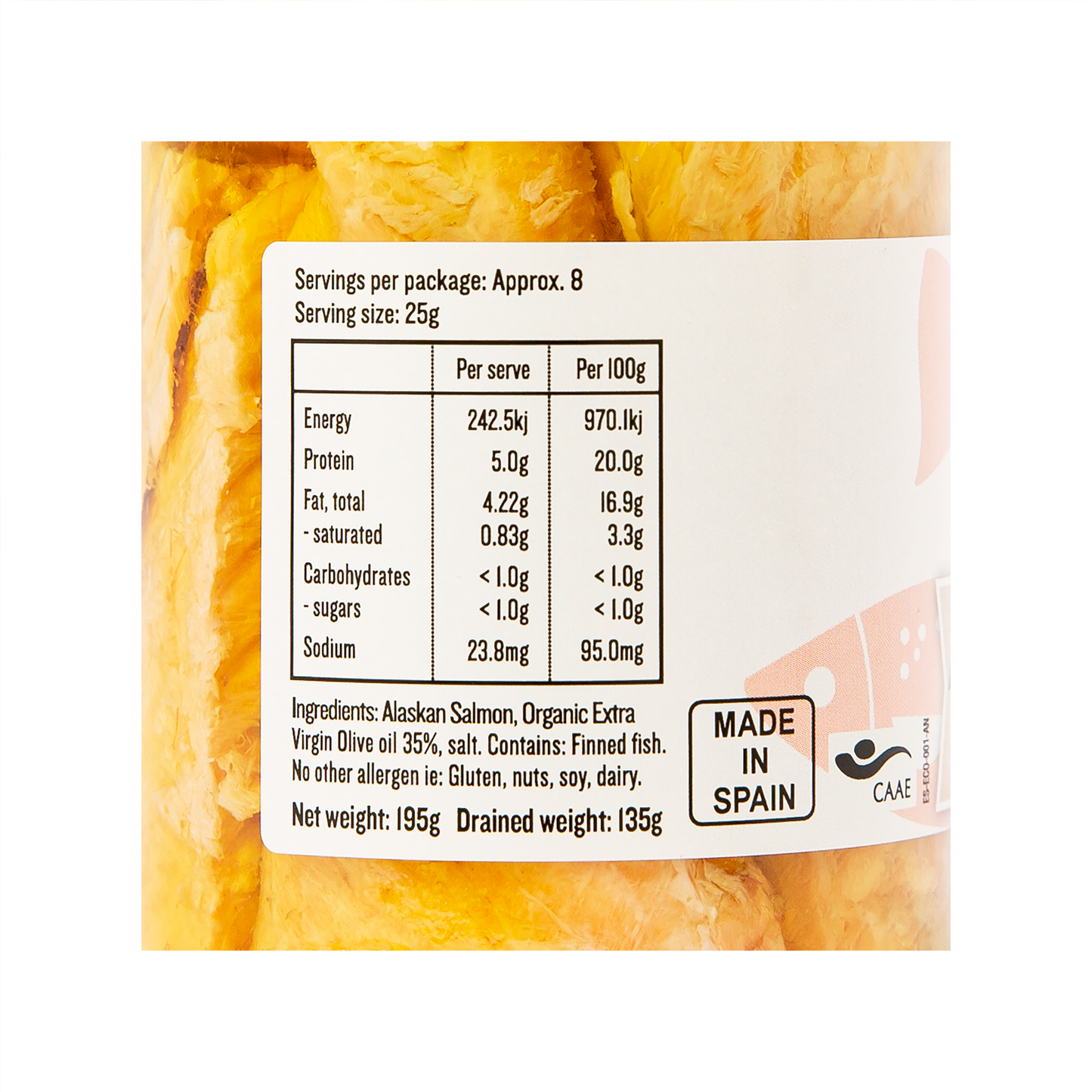 Alaskan Salmon in Organic Extra Virgin Olive Oil