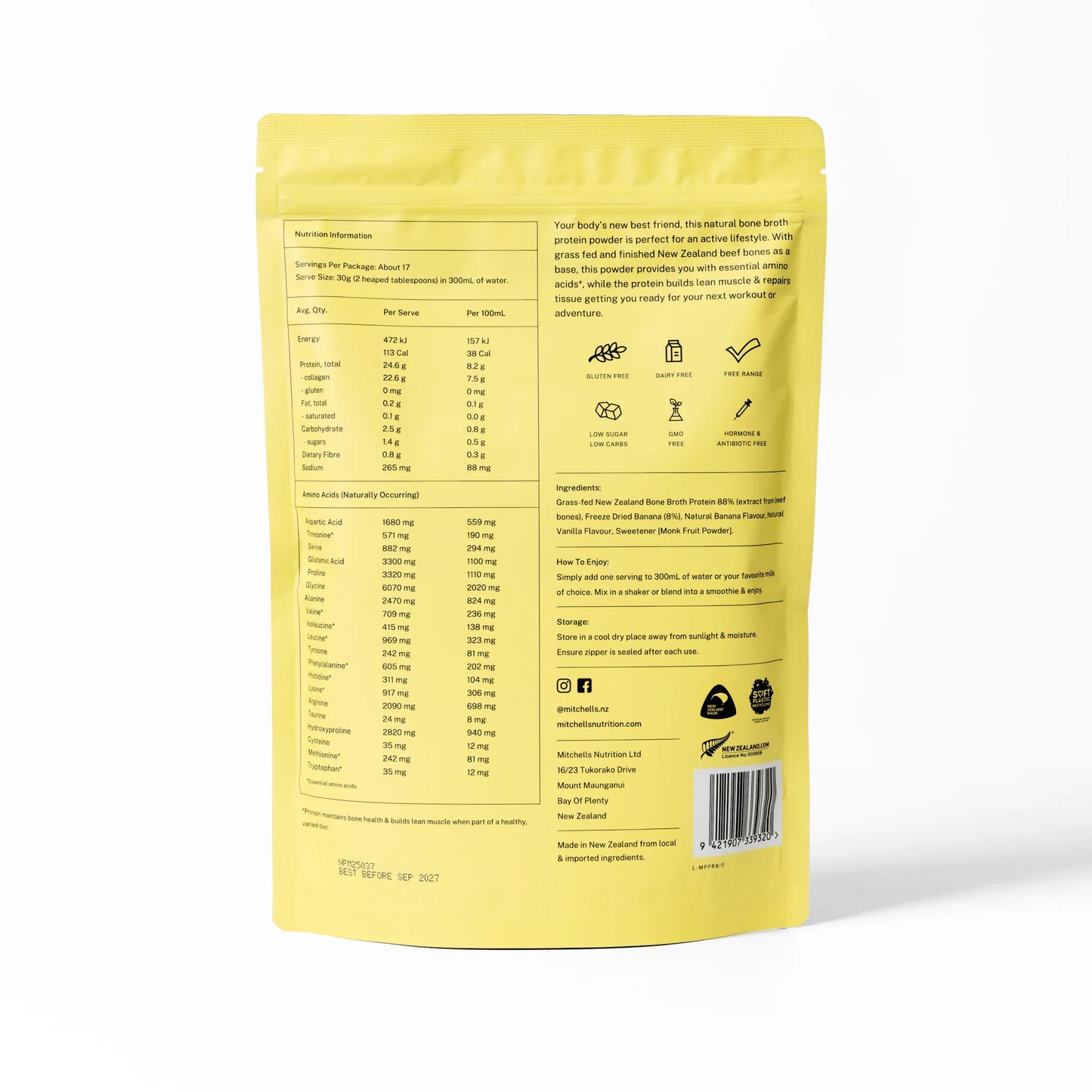 Bone Broth Protein Powder - Banana (500g)