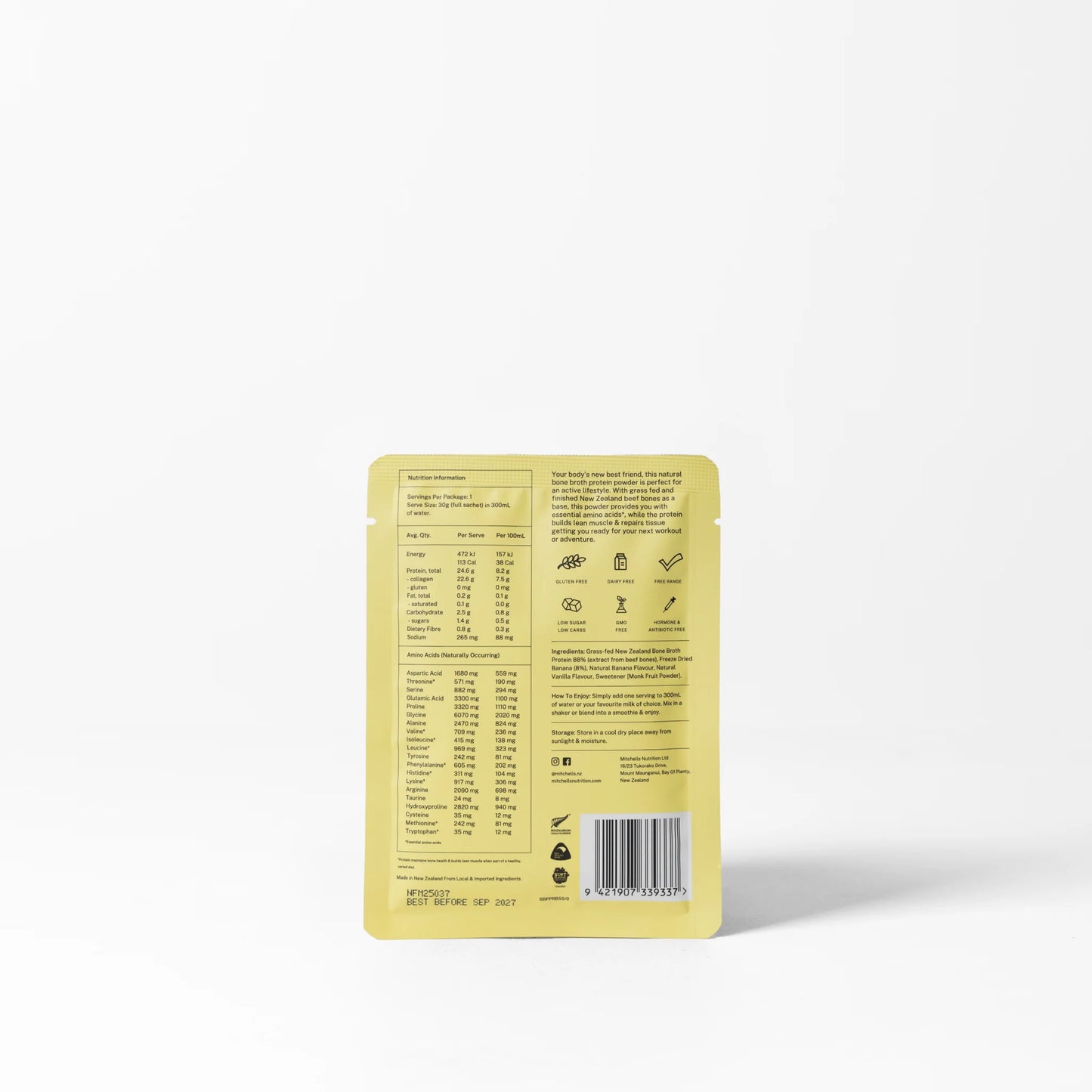 Bone Broth Protein Single Serve Sachet (Banana)