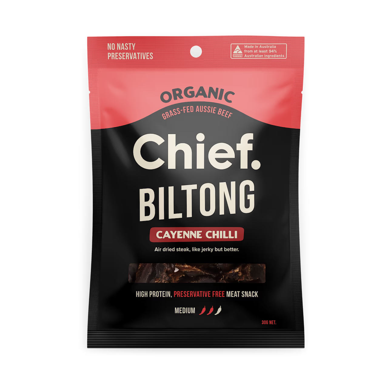 Chief Cayenne Chilli Beef Biltong (30g Bag)