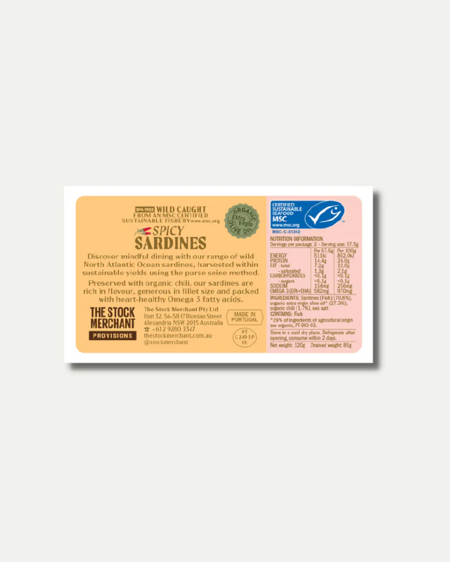 Spicy Sardines in Organic Extra Virgin Olive Oil